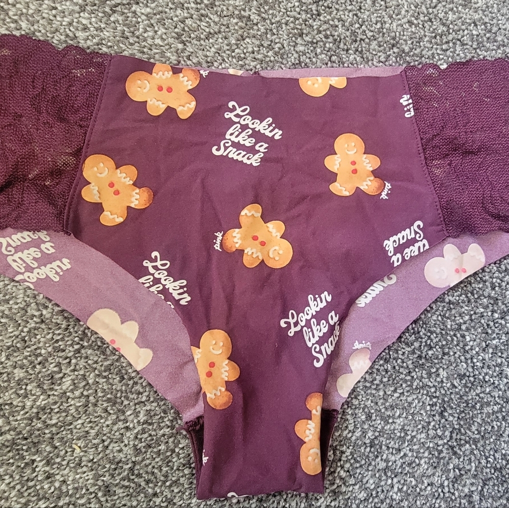 PINK holiday gingerbread panties
